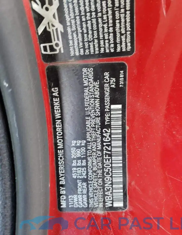 WBA3N9C50EF721642# 12
