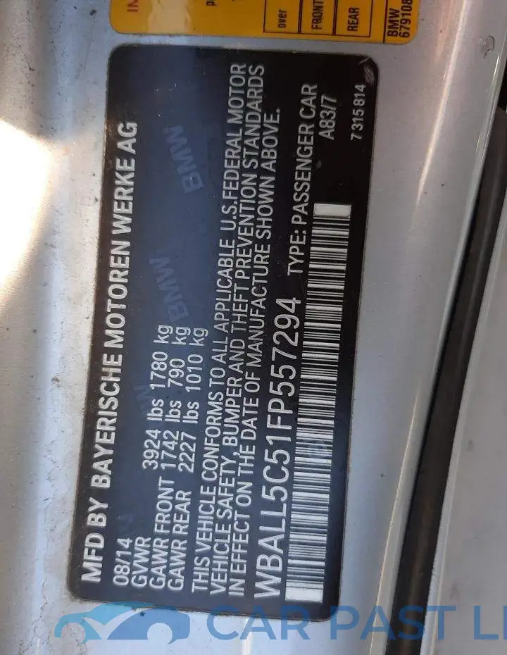 WBALL5C51FP557294# 12