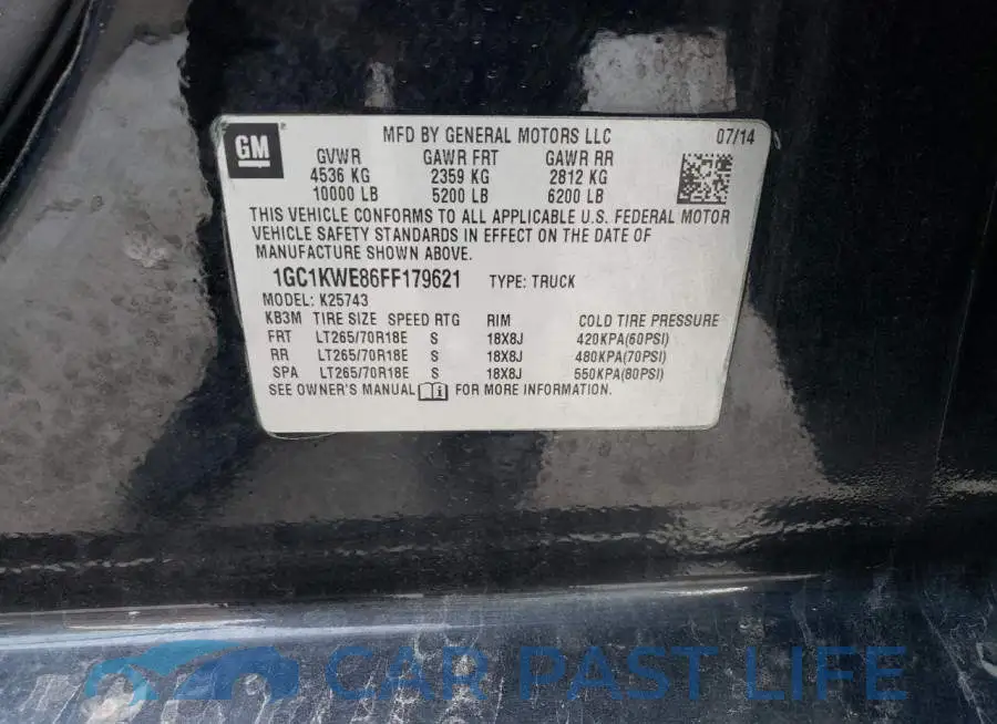 1GC1KWE86FF179621# 12