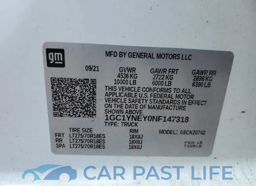 1GC1YNEY0NF147318# 12