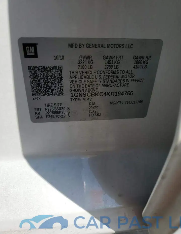 1GNSCBKC4KR194766# 13