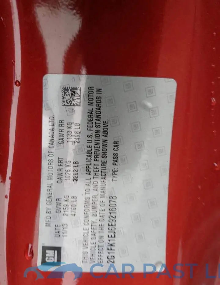 2G1FK1EJ6E9216078# 12