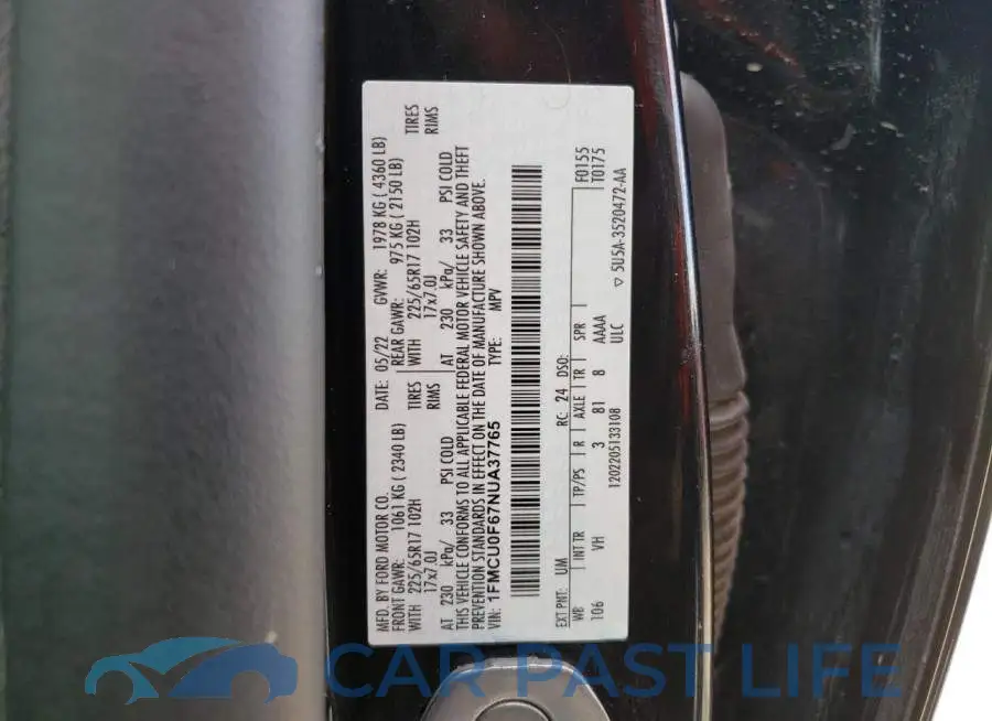 1FMCU0F67NUA37765# 13