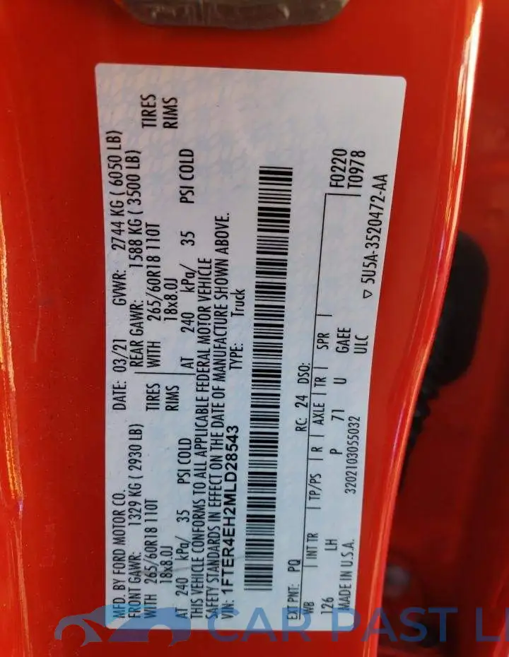 1FTER4EH2MLD28543# 12