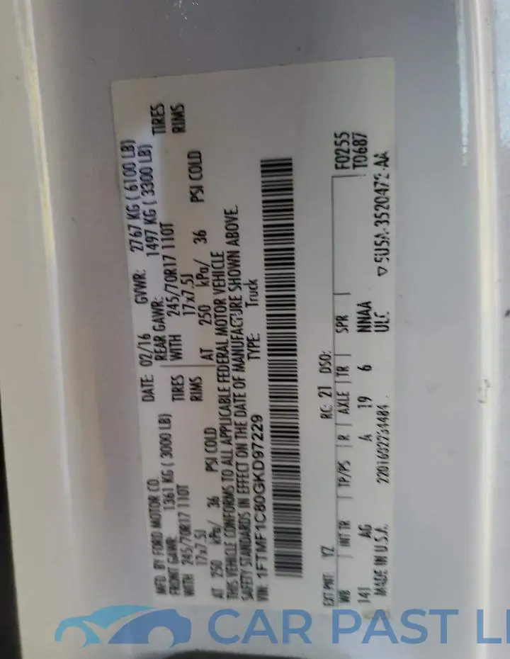 1FTMF1C80GKD97229# 12