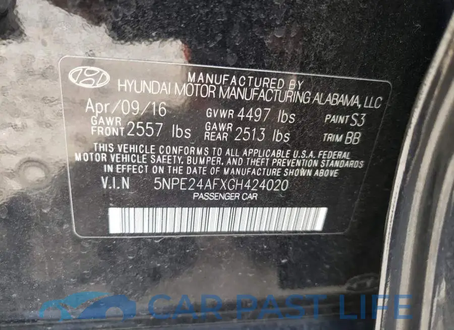 5NPE24AFXGH424020# 12