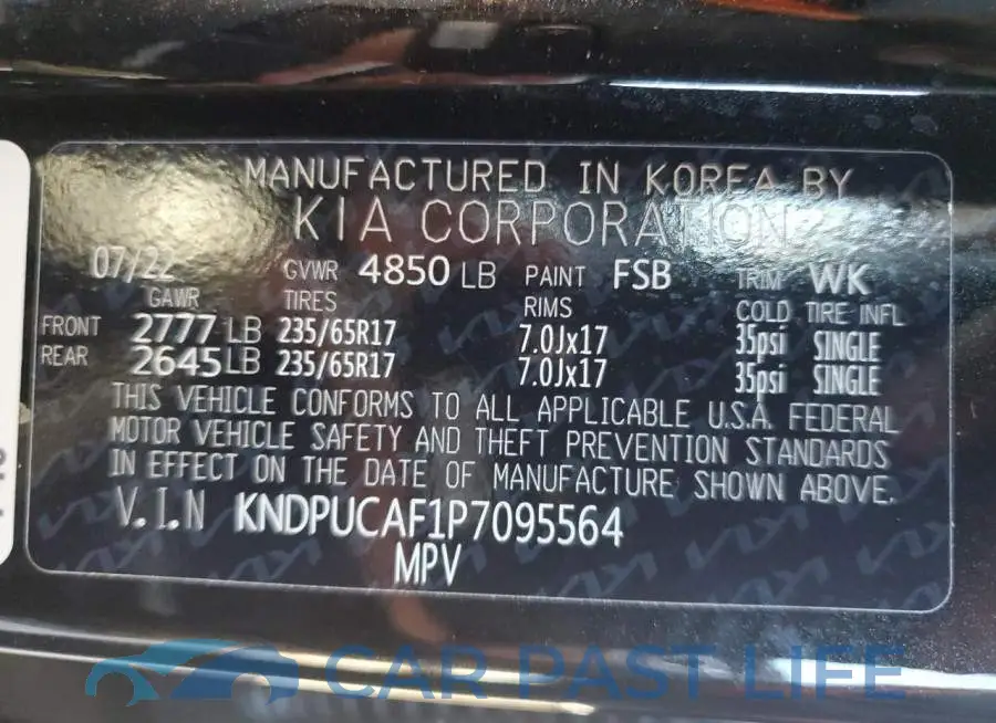 KNDPUCAF1P7095564# 12