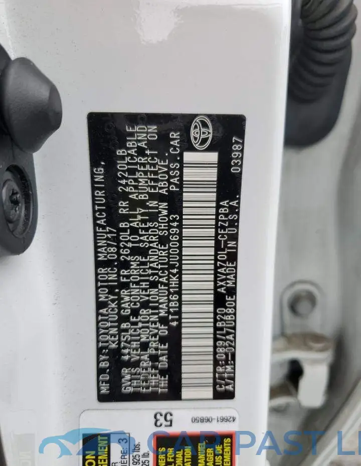 4T1B61HK4JU006943# 12