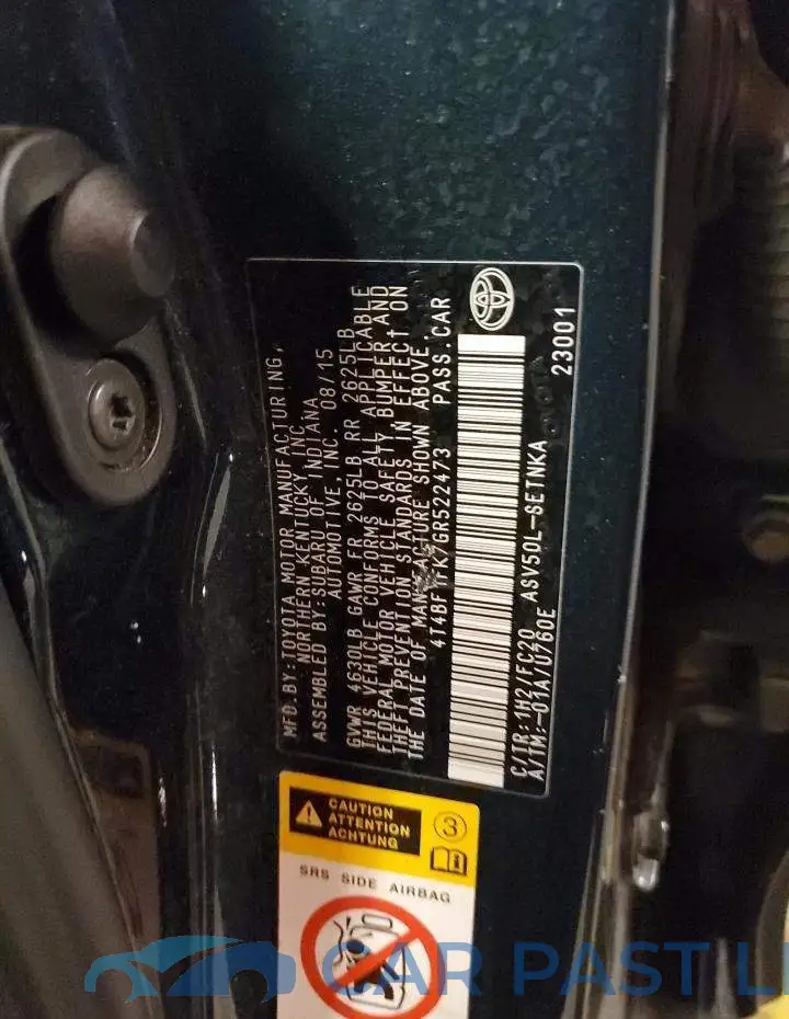 4T4BF1FK7GR522473# 12