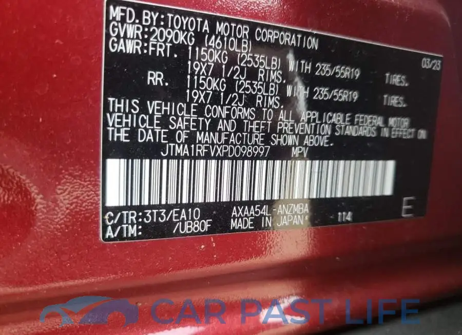 JTMA1RFVXPD098997# 13