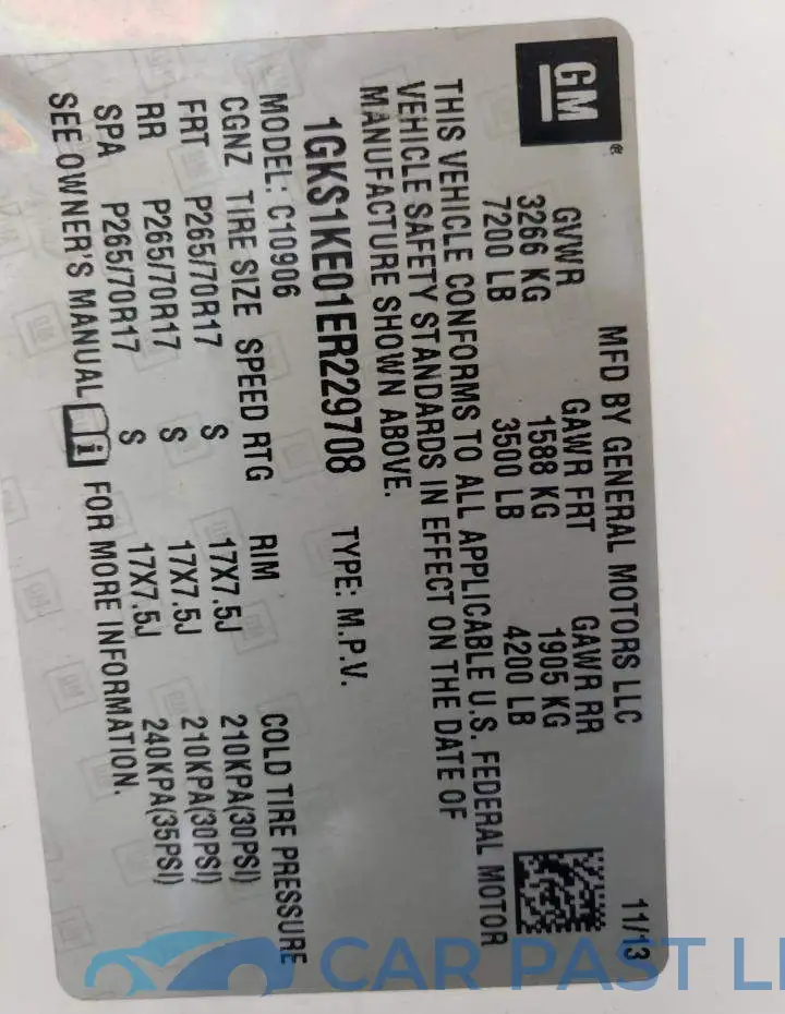1GKS1KE01ER229708# 13