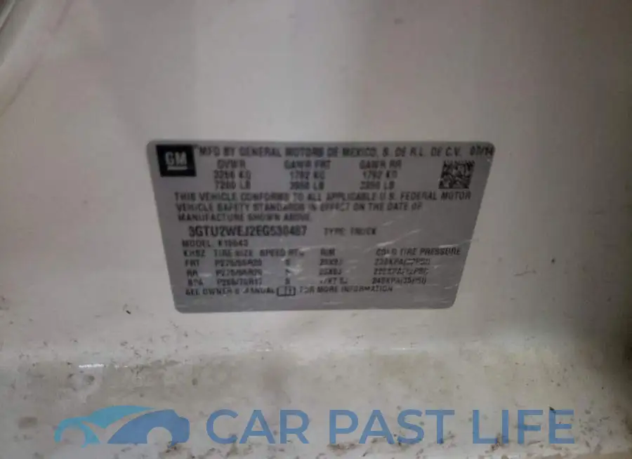 3GTU2WEJ2EG530487# 12