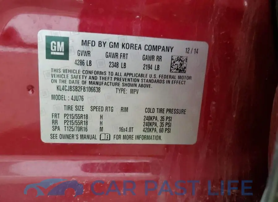 KL4CJBSB2FB106638# 13