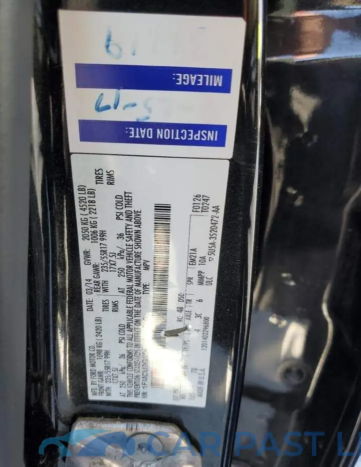 1FMCU0GX0EUD08009# 12