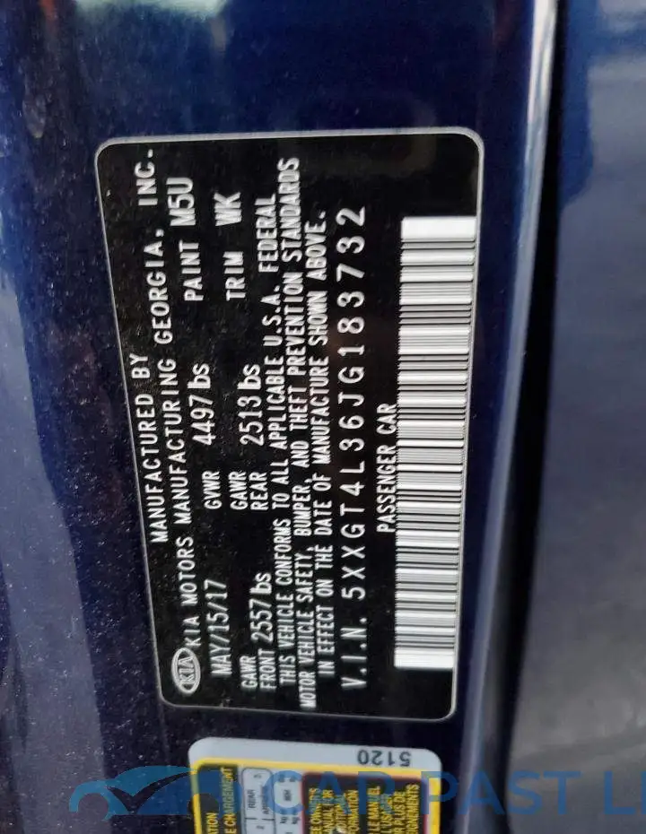5XXGT4L36JG183732# 13