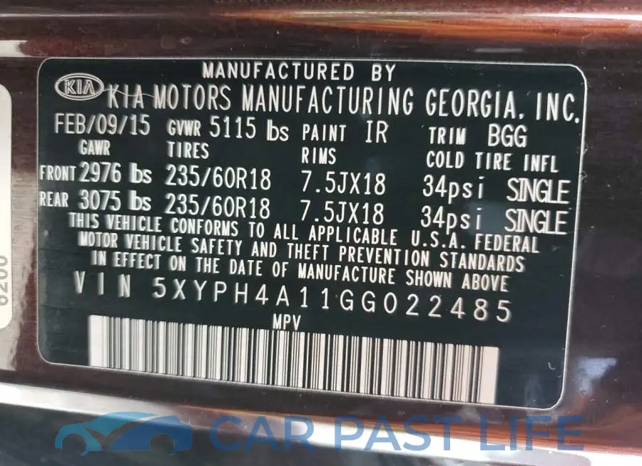 5XYPH4A11GG022485# 12
