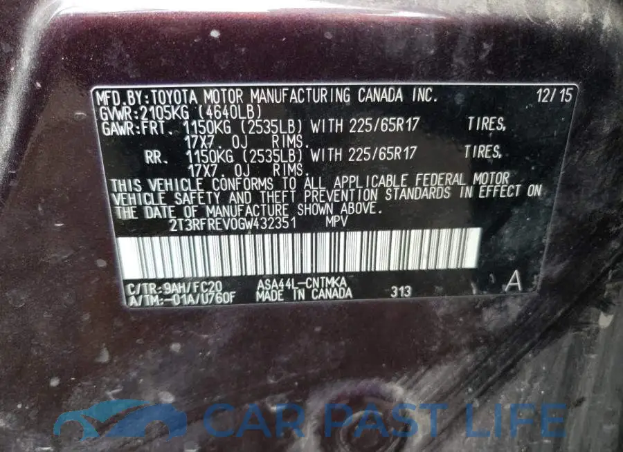 2T3RFREV0GW432351# 12