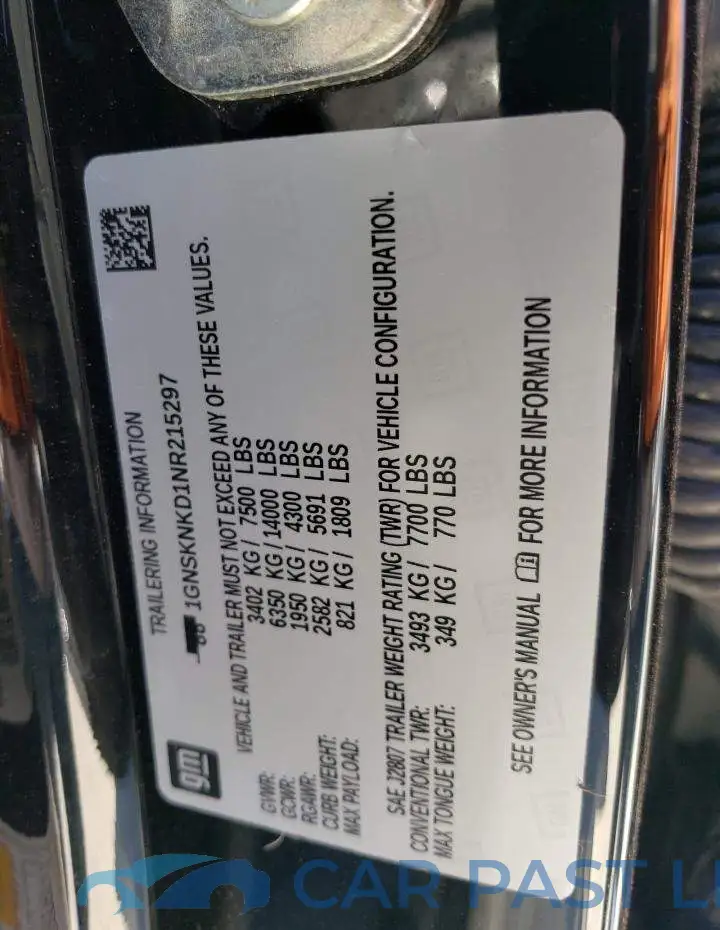 1GNSKNKD1NR215297# 13