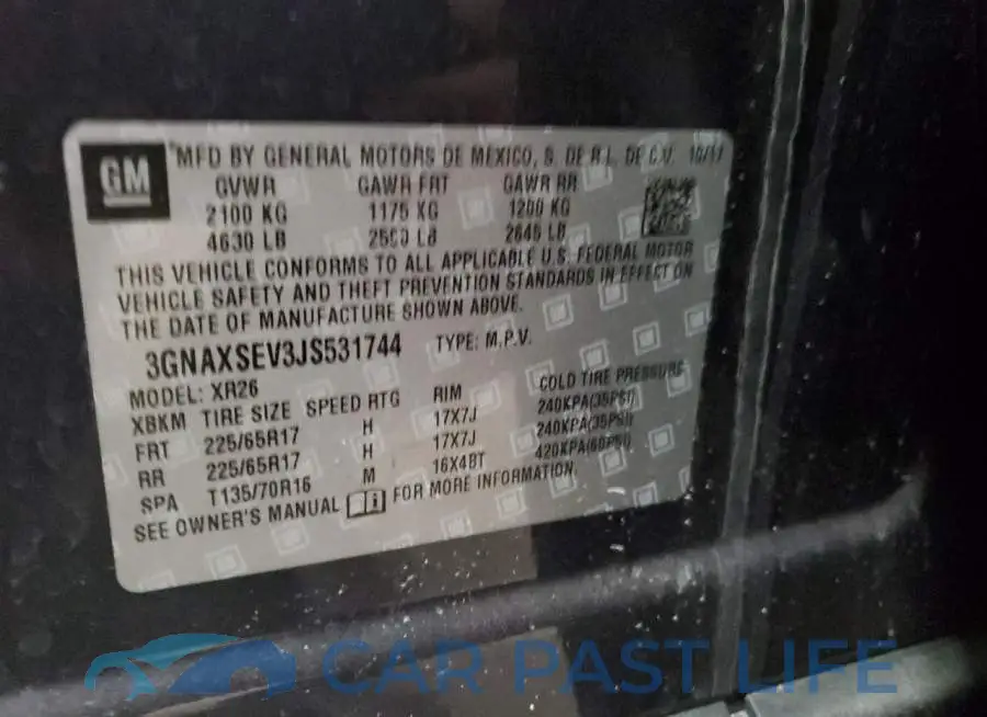 3GNAXSEV3JS531744# 13