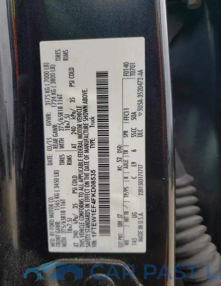 1FTEW1EF4FKD08535# 12