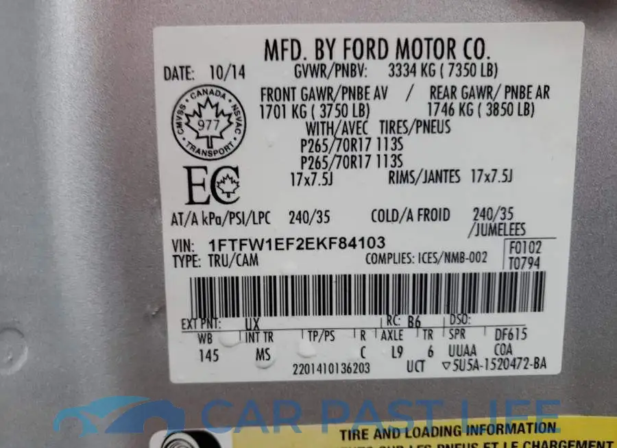 1FTFW1EF2EKF84103# 12