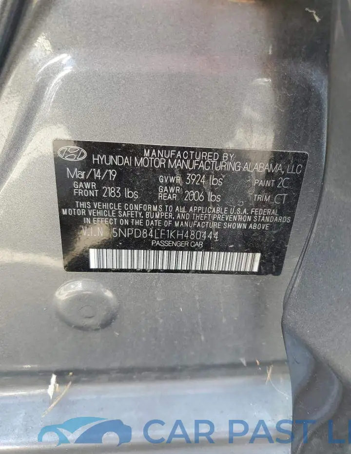 5NPD84LF1KH480444# 12