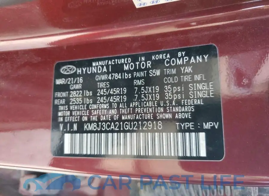 KM8J3CA21GU212918# 14