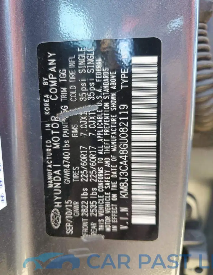 KM8J3CA48GU082119# 13