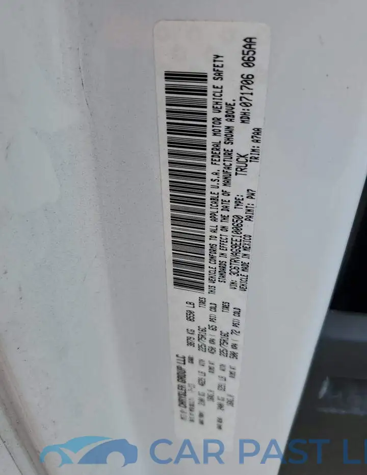 3C6TRVAG9EE100650# 13
