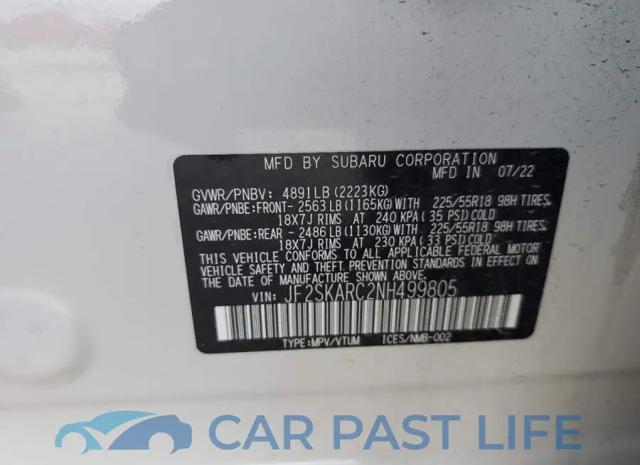 JF2SKARC2NH499805# 14