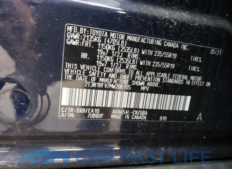 2T3N1RFV7MW206105# 13