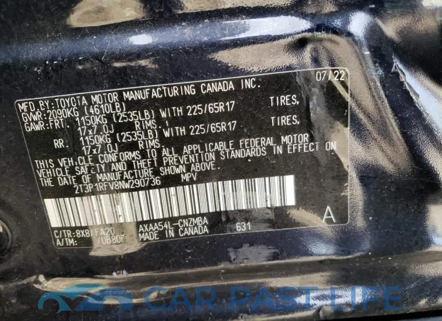 2T3P1RFV8NW290736# 13