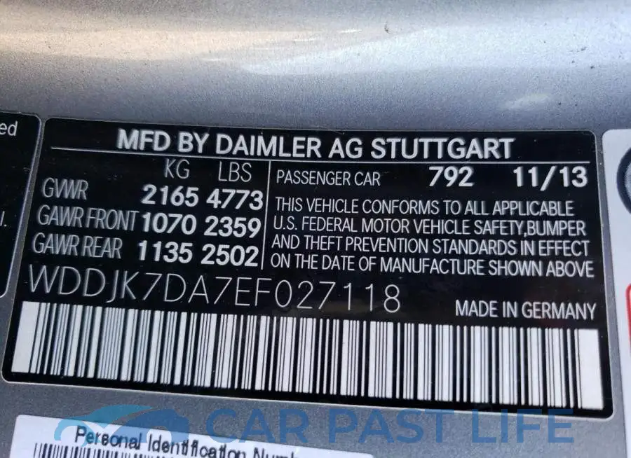 WDDJK7DA7EF027118# 12