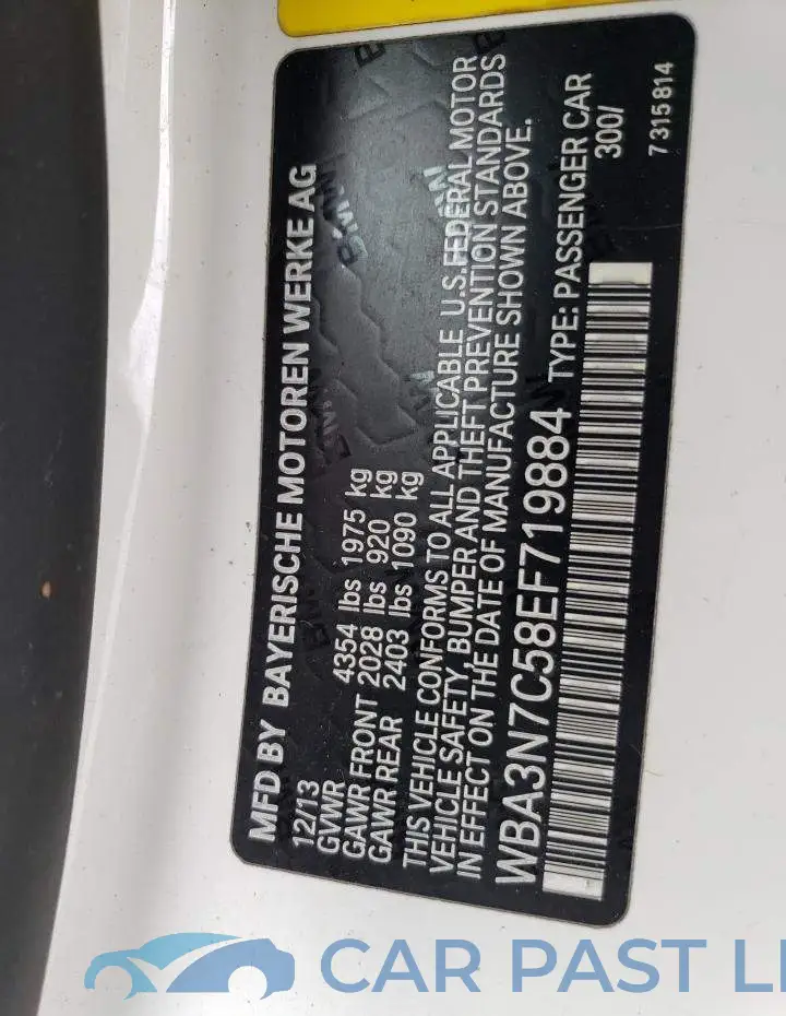 WBA3N7C58EF719884# 13