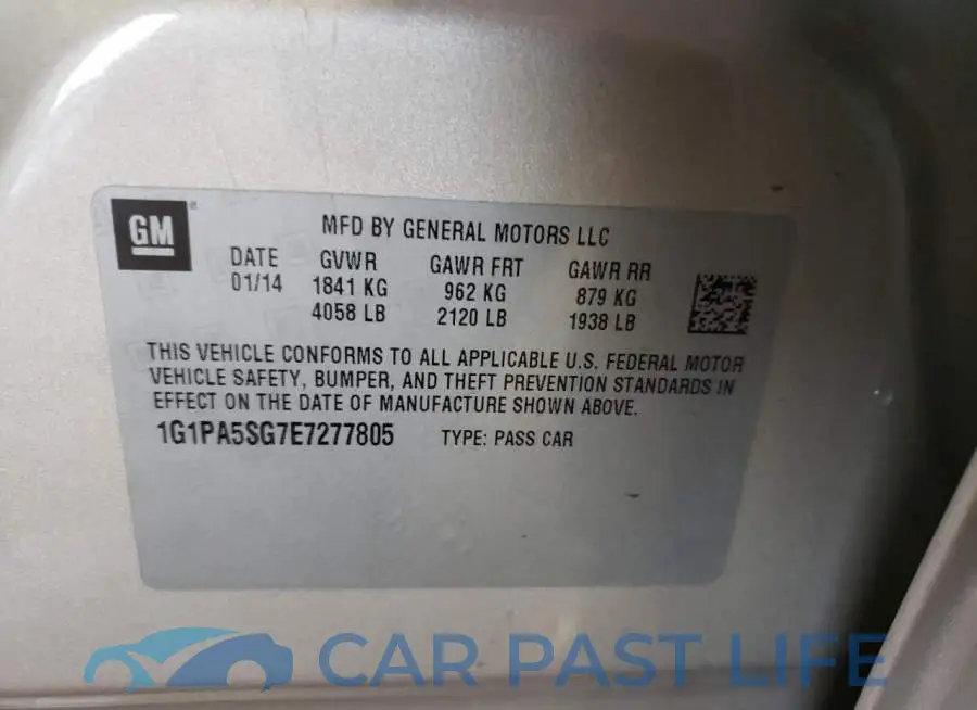 1G1PA5SG7E7277805# 12