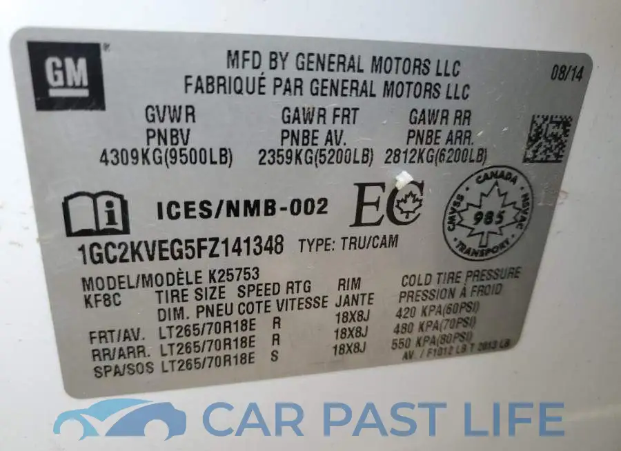 1GC2KVEG5FZ141348# 12