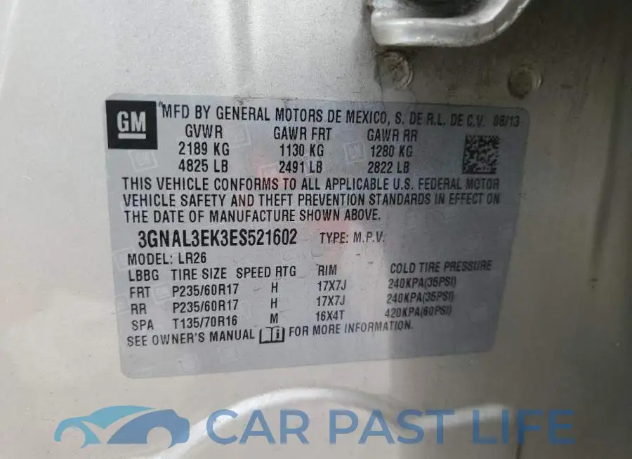 3GNAL3EK3ES521602# 14