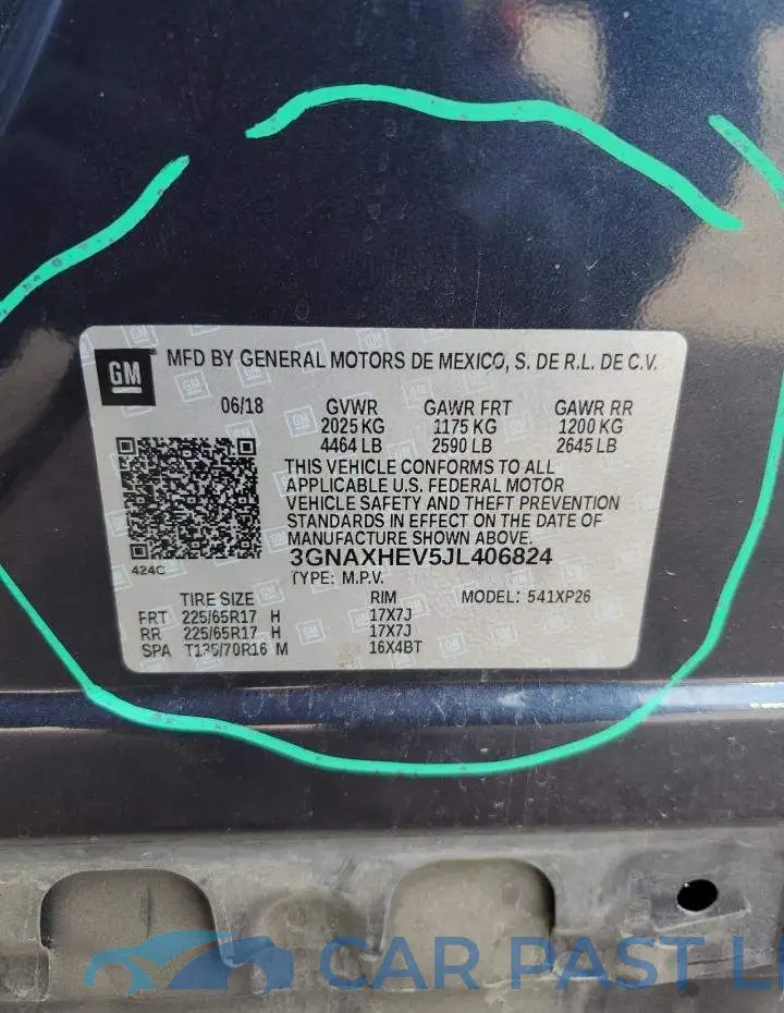 3GNAXHEV5JL406824# 13