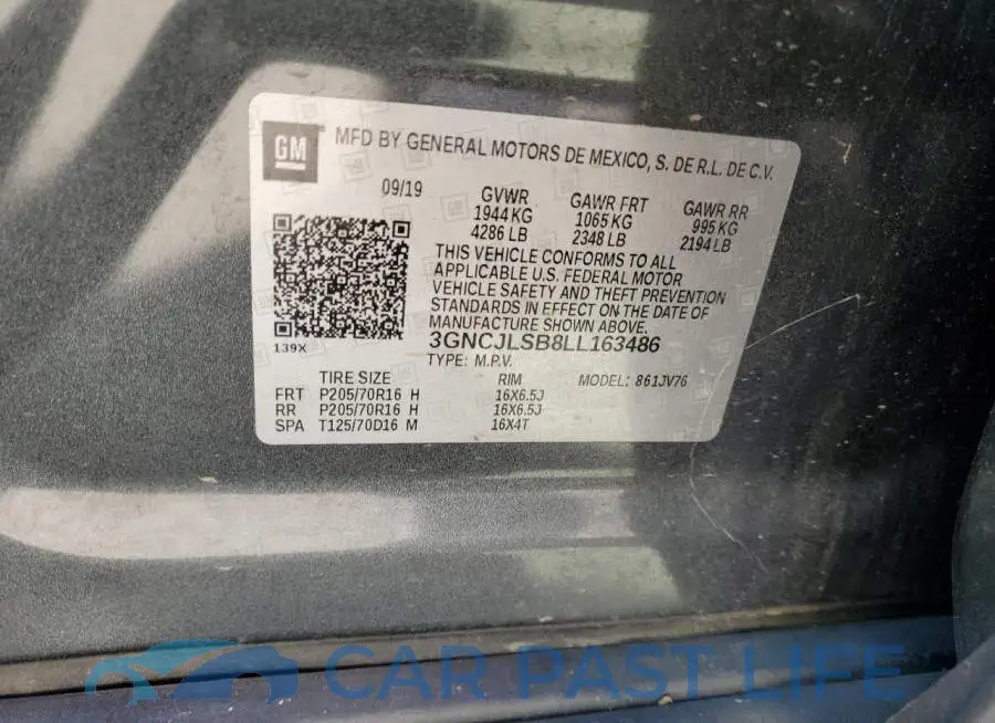 3GNCJLSB8LL163486# 12