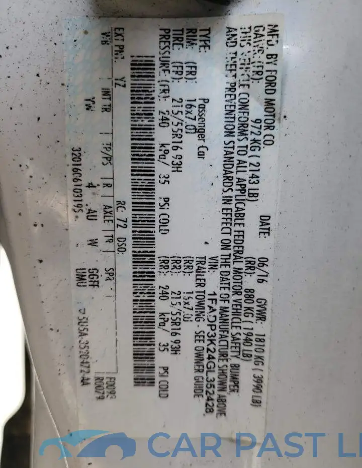 1FADP3K24GL352428# 13