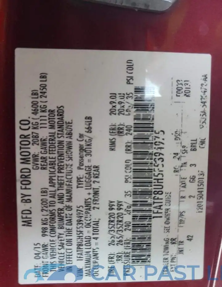 1FATP8UH5F5394975# 12