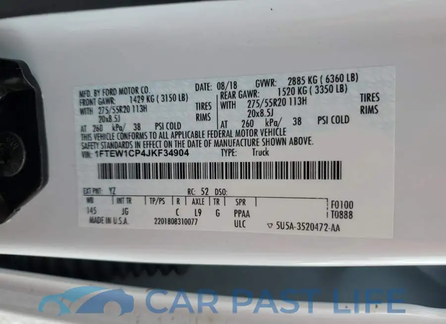 1FTEW1CP4JKF34904# 12