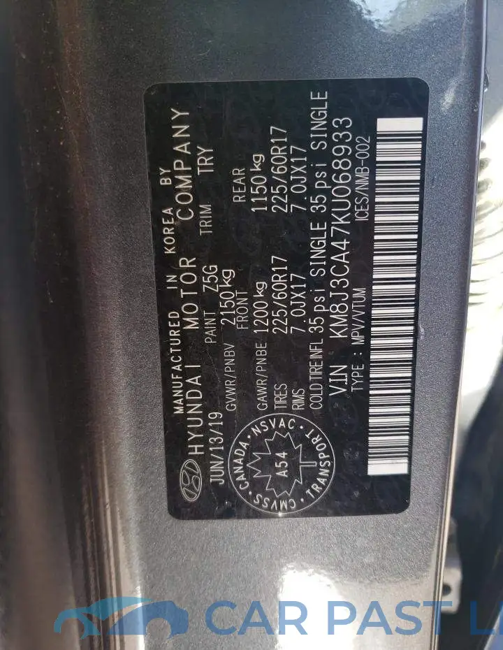 KM8J3CA47KU068933# 13