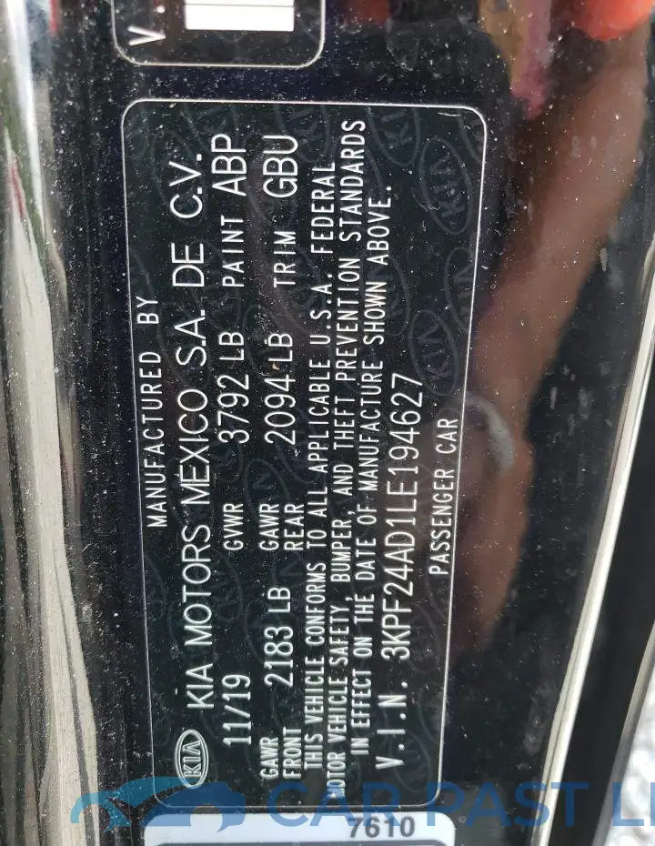 3KPF24AD1LE194627# 12