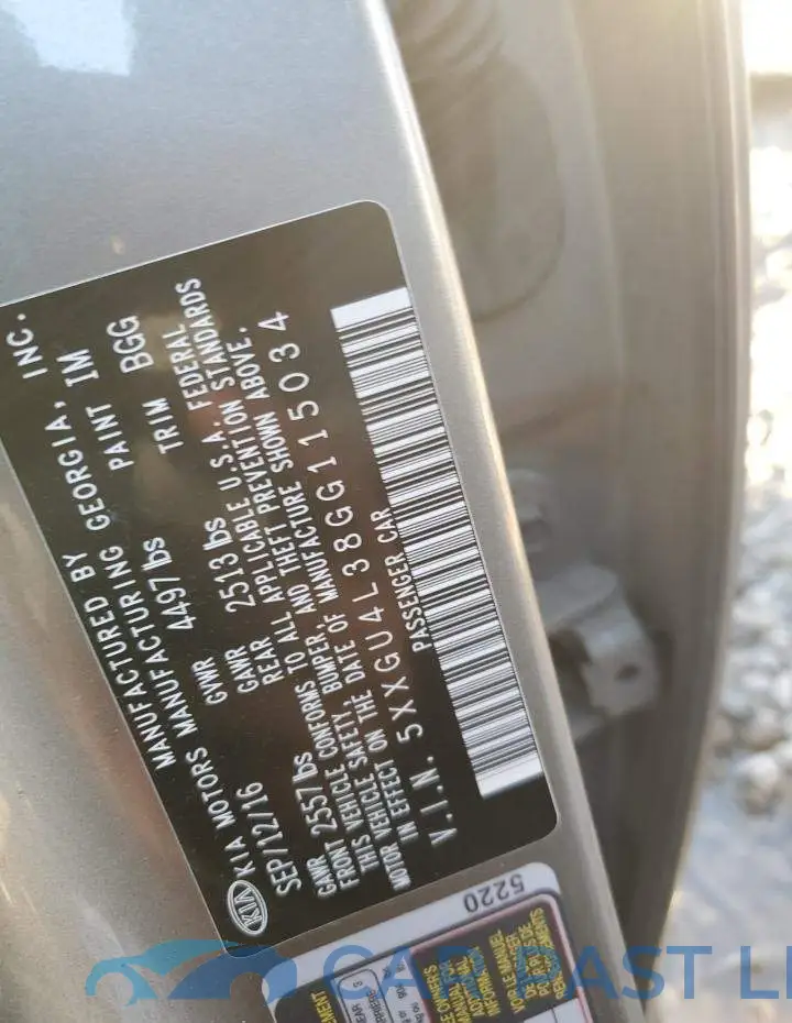 5XXGU4L38GG115034# 12