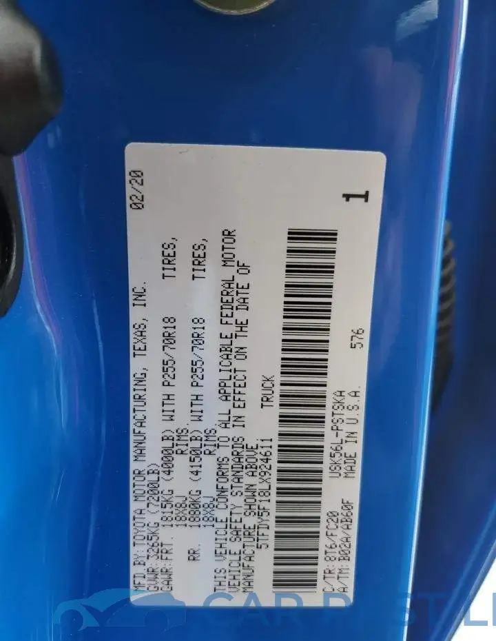 5TFDY5F18LX924611# 12