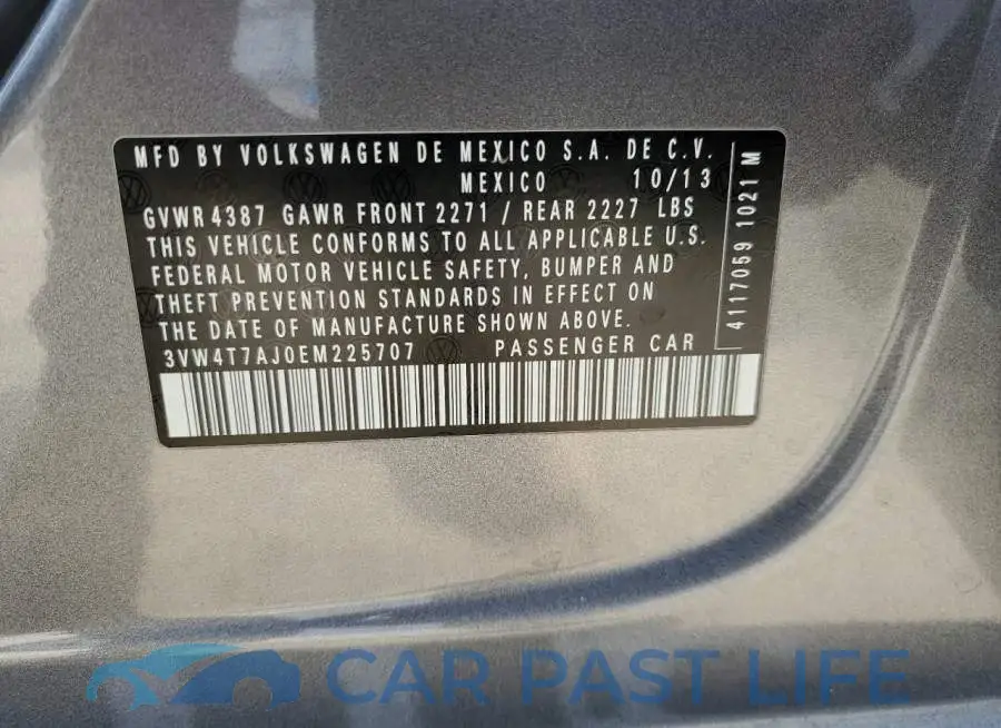 3VW4T7AJ0EM225707# 12