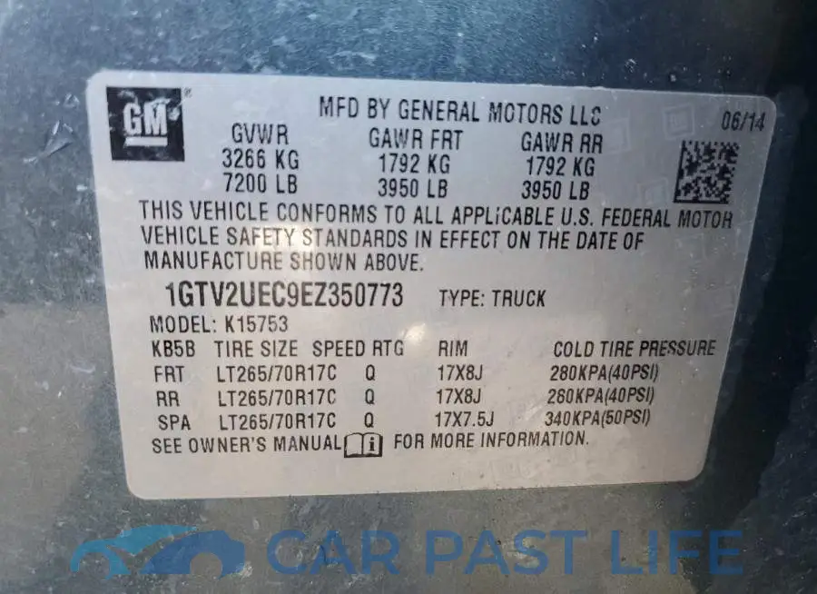 1GTV2UEC9EZ350773# 12