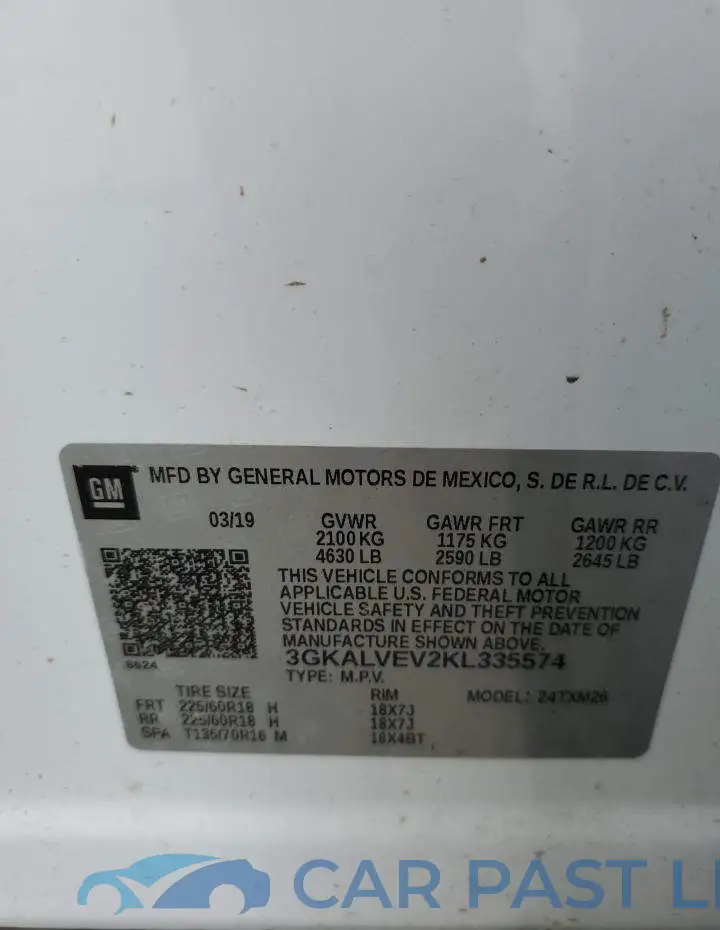 3GKALVEV2KL335574# 13