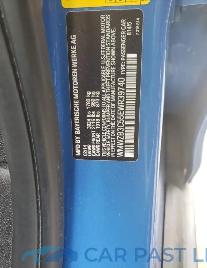 WMWZB3C55EWR39740# 13